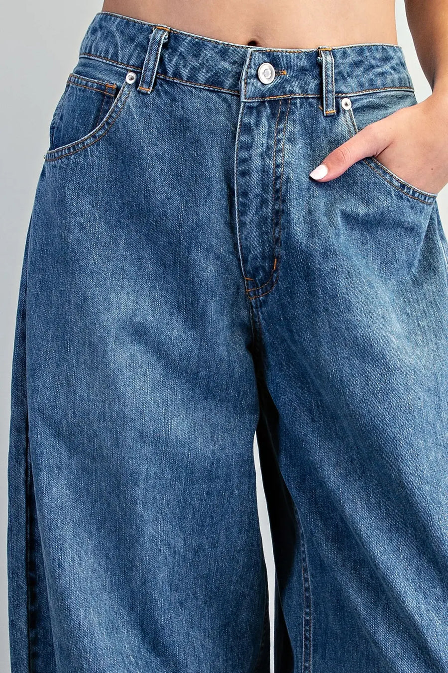 Giada Baggy Denim Barrel Jogger Pants
