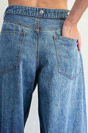 Giada Baggy Denim Barrel Jogger Pants