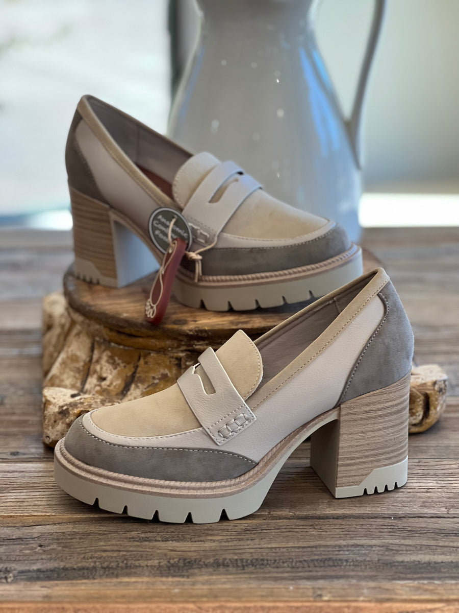 Nissa Chunky Heel Loafer with Lug Sole Shoes