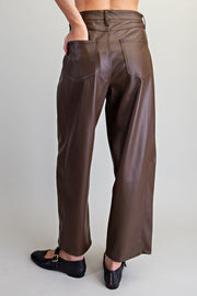 Earth Angel Pleather Barrel Leg Pants