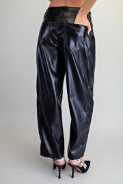 Earth Angel Pleather Barrel Leg Pants
