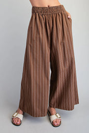 Rizzo Soft Washed Striped Wide Leg Palazzo Pants