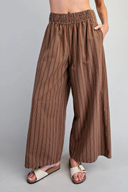 Rizzo Soft Washed Striped Wide Leg Palazzo Pants
