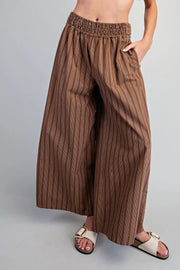 Rizzo Soft Washed Striped Wide Leg Palazzo Pants