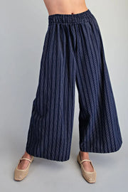 Rizzo Soft Washed Striped Wide Leg Palazzo Pants