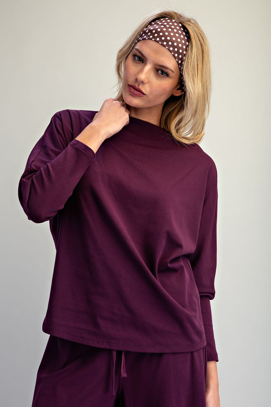 Bellamy Boat Neck Dolman Sleeve Knit Top