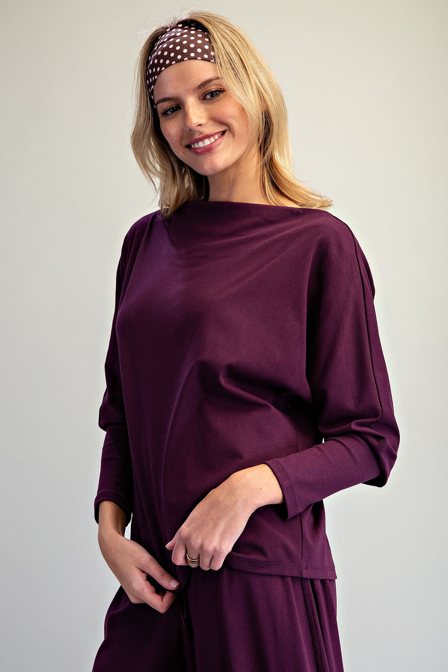Bellamy Boat Neck Dolman Sleeve Knit Top
