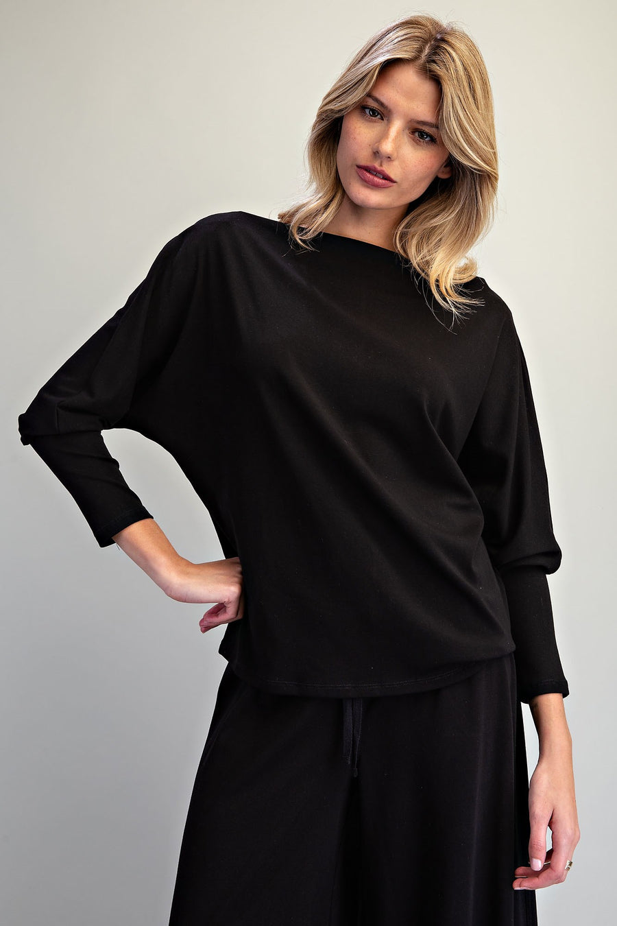 Bellamy Boat Neck Dolman Sleeve Knit Top