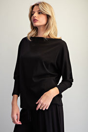 Bellamy Boat Neck Dolman Sleeve Knit Top