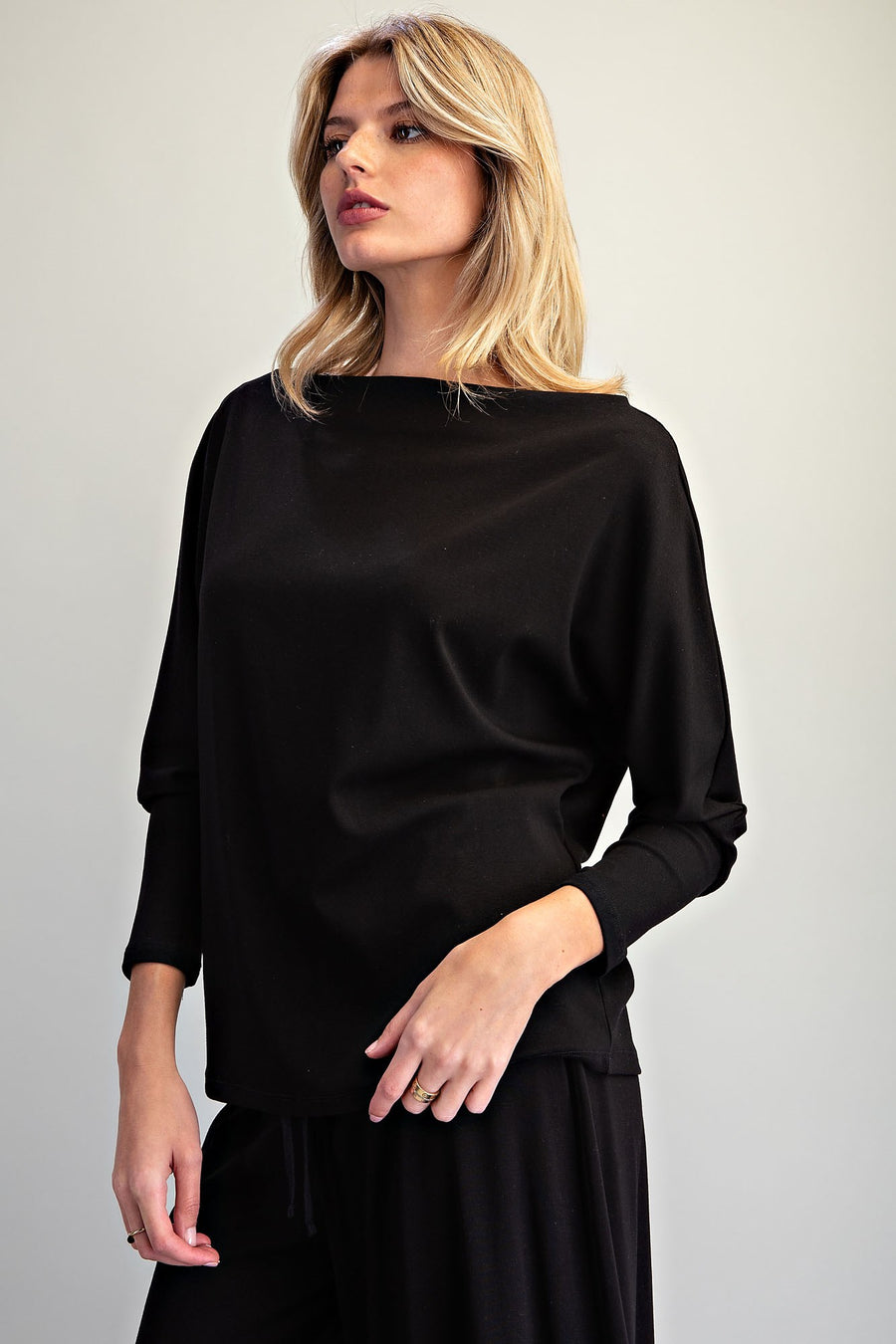 Bellamy Boat Neck Dolman Sleeve Knit Top