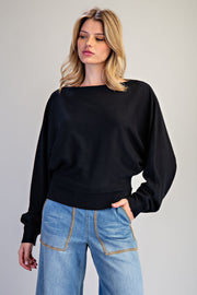 Priscilla Dolman Sleeve Fitted Knit Sweater
