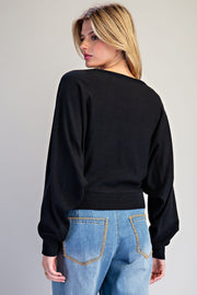 Priscilla Dolman Sleeve Fitted Knit Sweater