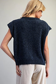Shila Chenille Knitted Cap Sleeve Sweater Top