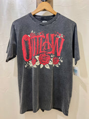 Vintage "Outlaw" Roses Acid Wash Graphic Tee