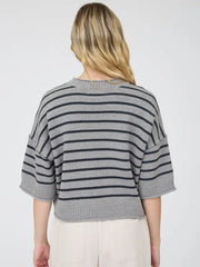 Chelsey Exposed Seam Striped Sweater Top