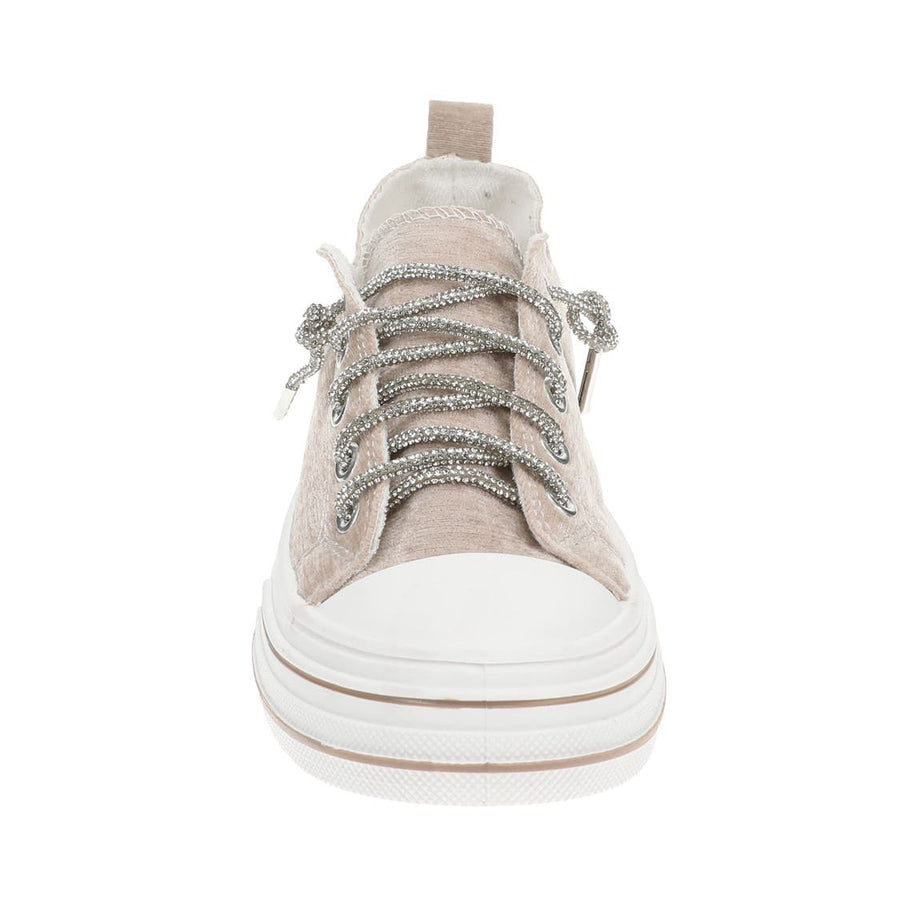 Aman Sparkle Lace Up Velvet Sneaker