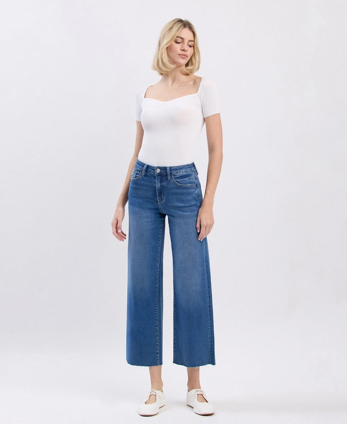 Gibson High Rise Super Soft Slim Wide Crop Jeans