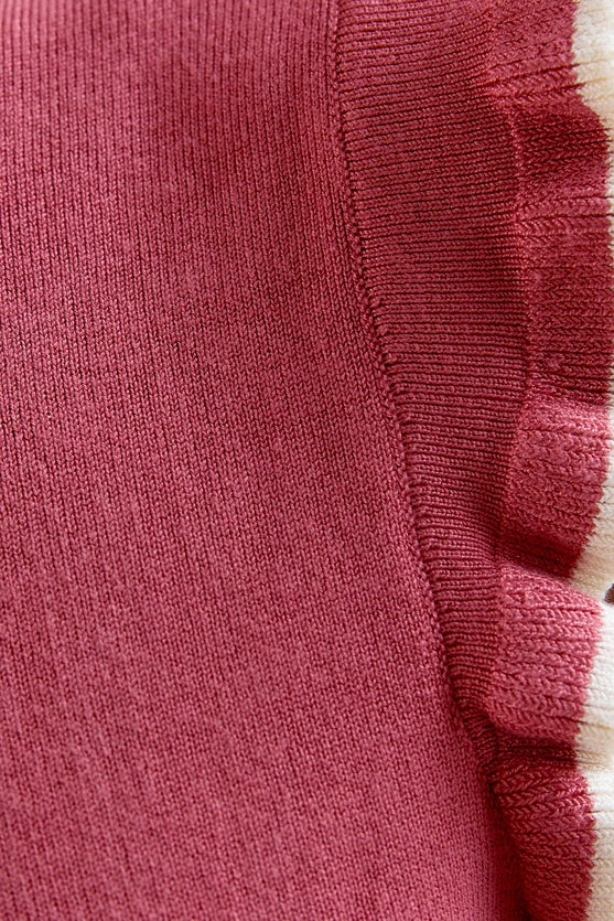 Patterson Mock Neck Ruffle Sleeve Sweater Knit Top