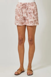 Ariana Blush Floral Printed Gauze Short