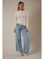 Wendi Lace Mesh Fitted Top