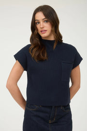 Charlee Mock Neck Short Sleeve Sweater