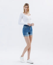 Vervet Super High Rise Rolled Cuff Denim Shorts