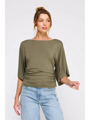 Angelise Kimono Sleeve Side Cinch Top