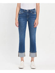Prisoner High Rise Cuffed Slim Straight Ankle Jeans