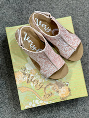 Isabella Tooled Cork Wedge Sandal