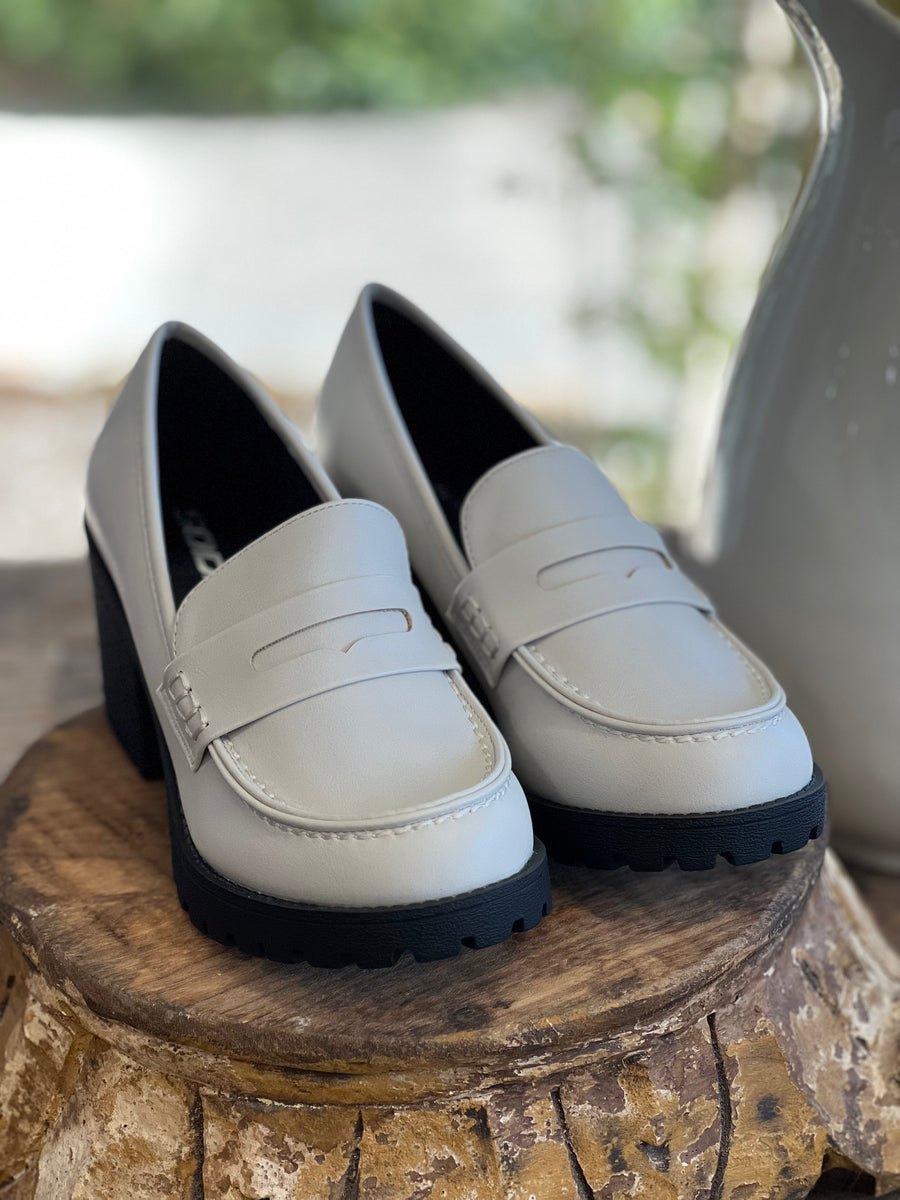 Kinder Chunky Heeled Loafer Shoe