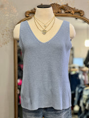 Paris Deep V Knitted Sweater Tank Top