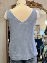 Paris Deep V Knitted Sweater Tank Top