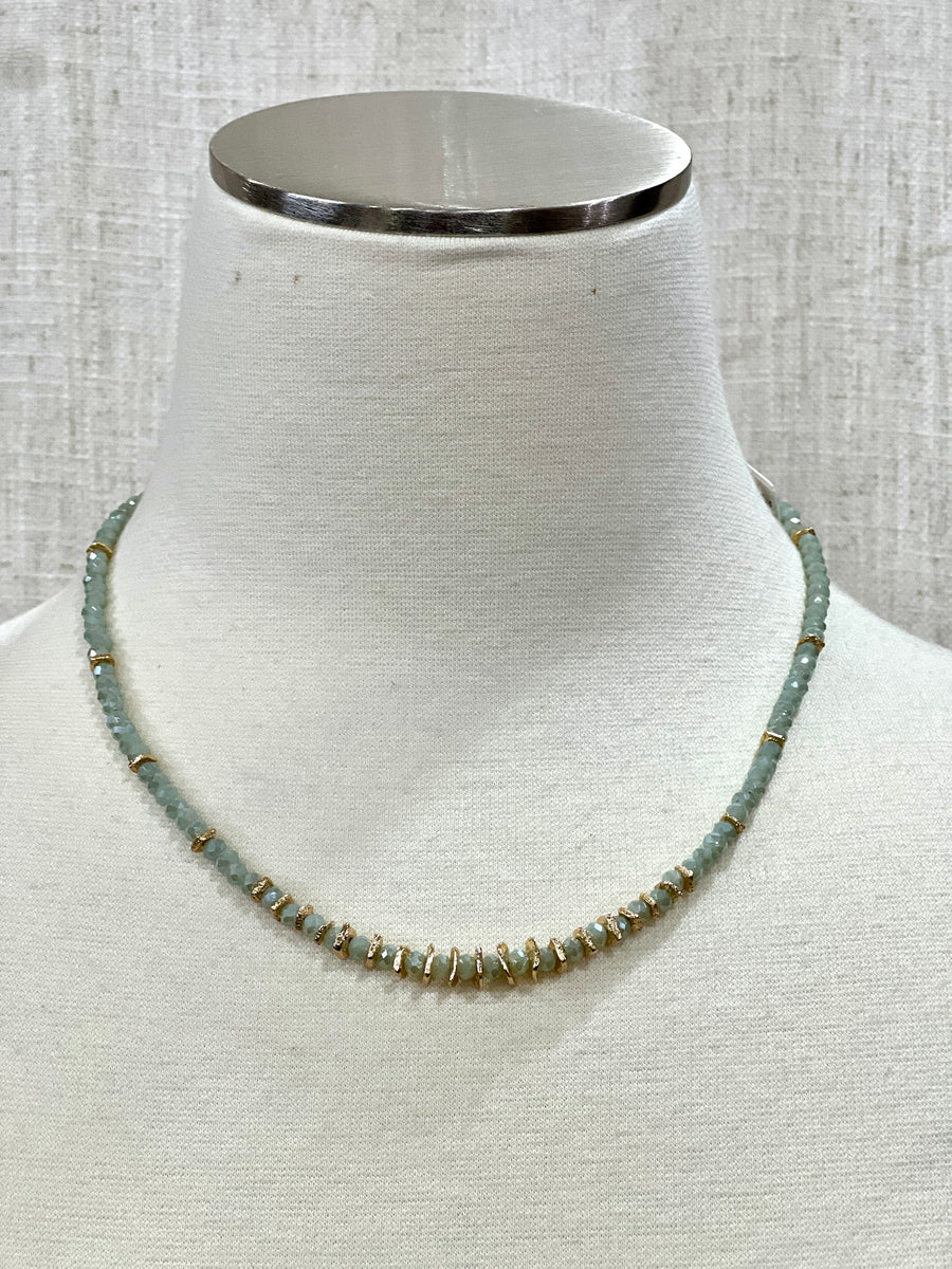 Meghan Browne Cameo Mint Beaded Necklace