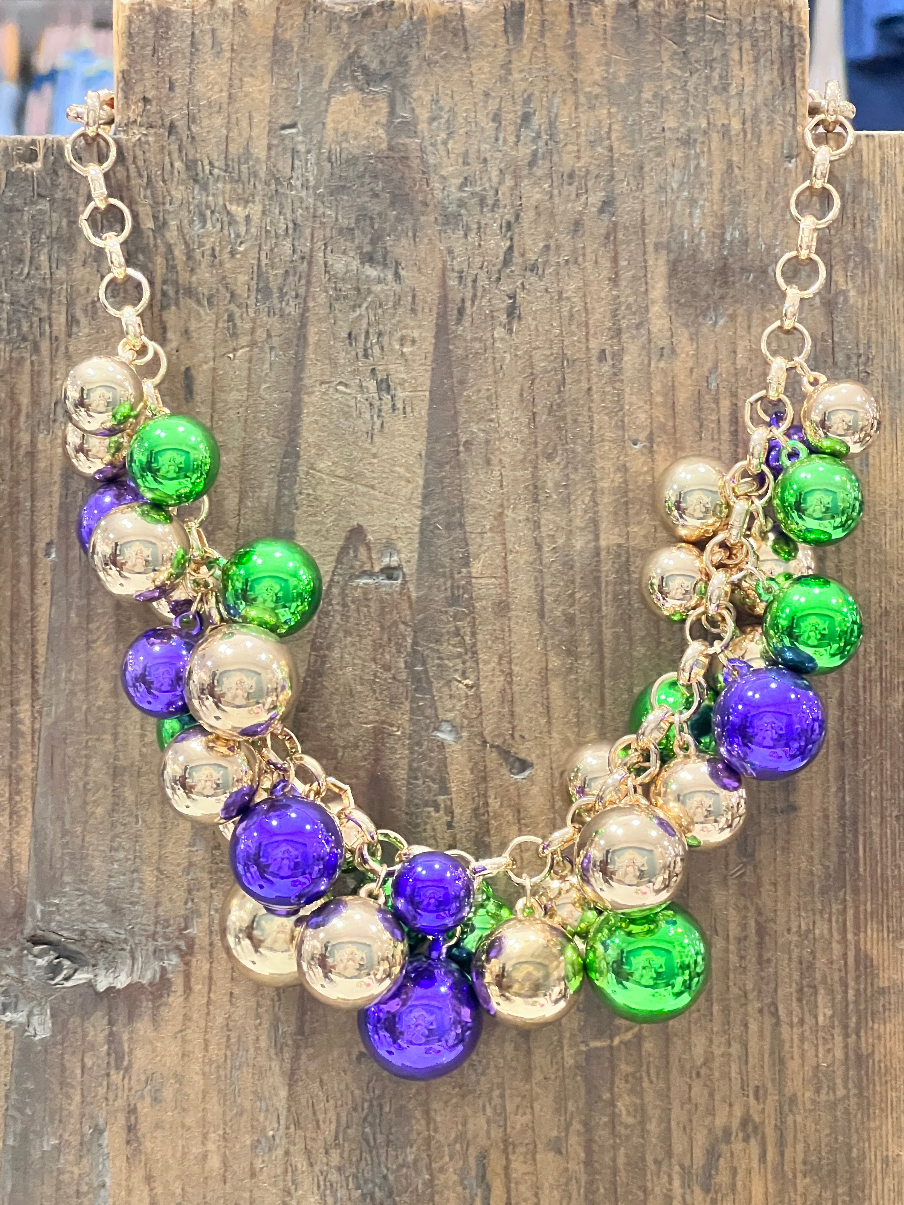 Mardi Gras Baubles Statement Necklace by Queen Gypsy