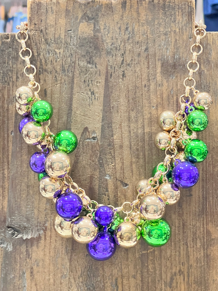 Mardi Gras Baubles Statement Necklace by Queen Gypsy
