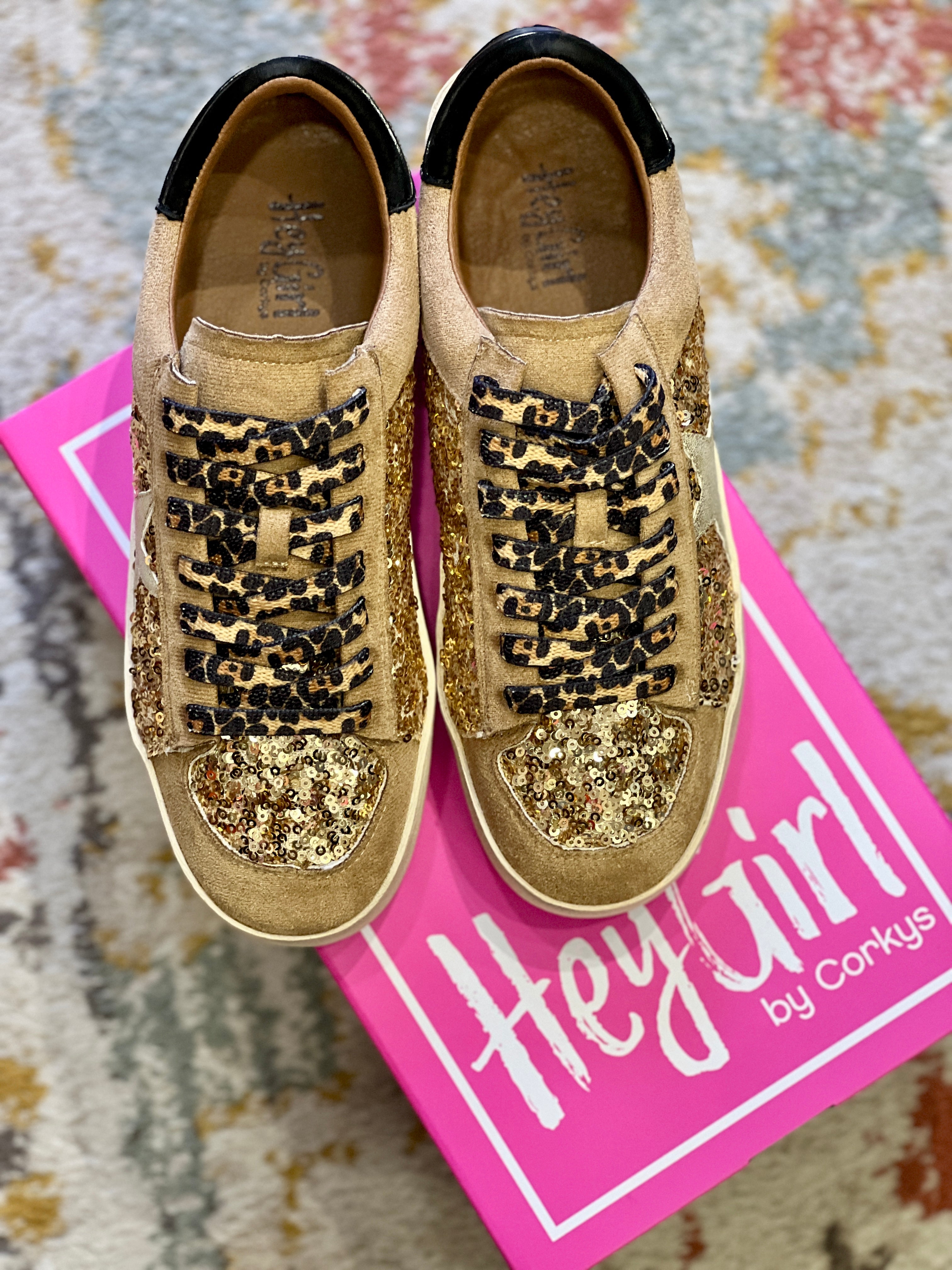 Corkys Hey Girl Another Round Gold Sequins Sneaker Shoes