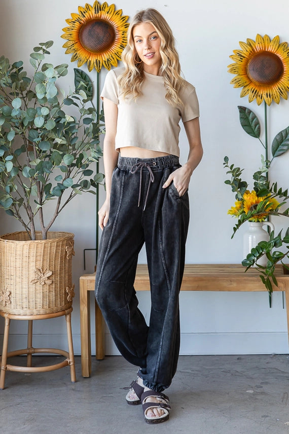 Indira Washed Terry Jogger Pants