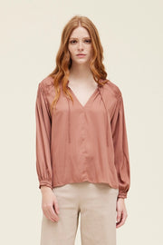 Cybil Pleated Yoke Blouse Top