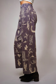 Ride Em' Cowboy Western Print Wide Leg Pants