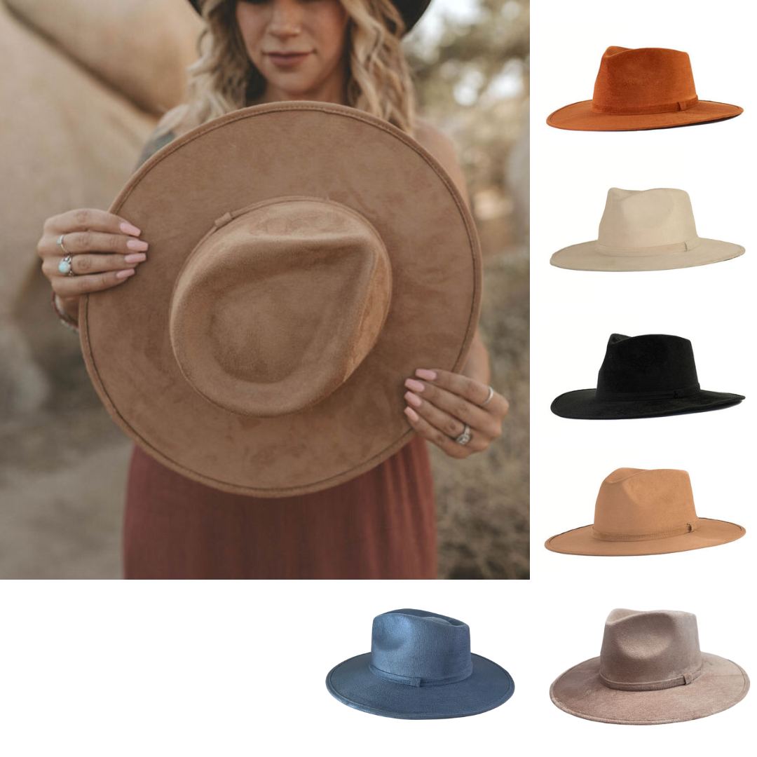 Vegan Suede Tear Drop Hat: Dark Chocolate