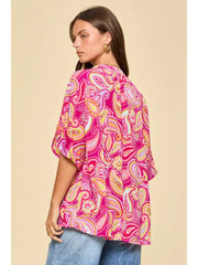 Lizzy Breeze Tulip Sleeve Print Top Spring 2026 Collection