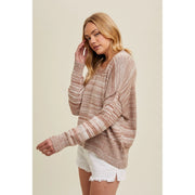 Landrie Melange Stripe Scoop Neck Sweater