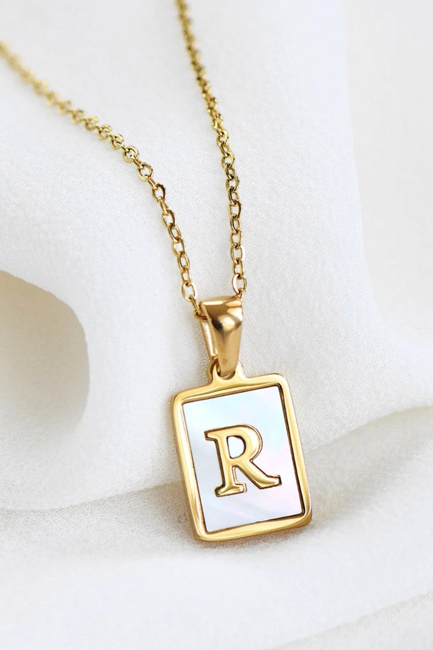 18K Gold Plated Waterproof Pearl Initial Necklace Collection