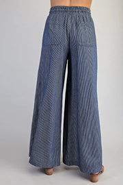 Lottie Pinstriped Tie Waist Wide Leg Pants