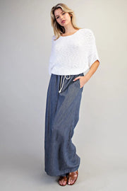 Lottie Pinstriped Tie Waist Wide Leg Pants