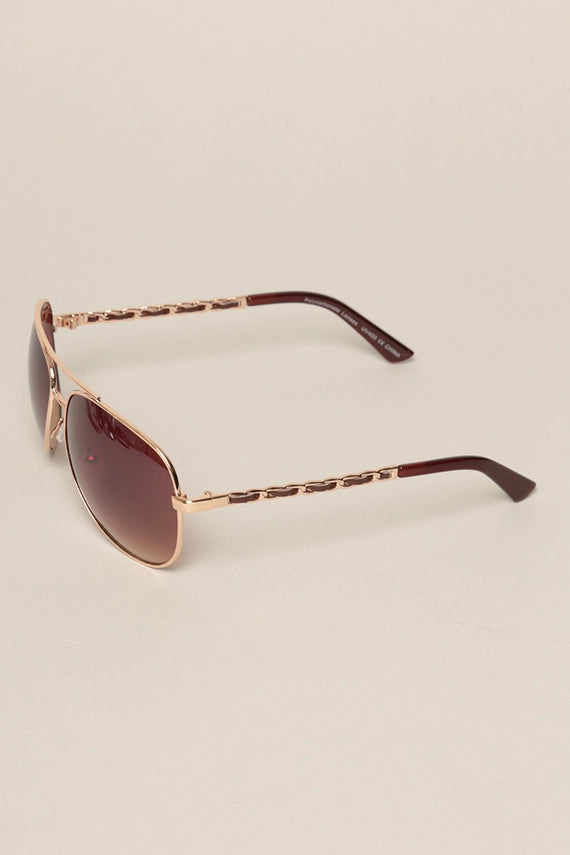 Cougar Classic Aviator Sunglasses with Mini Chain Detail