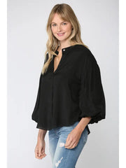 Elodie Puff Sleeve Button Down Shirt Blouse