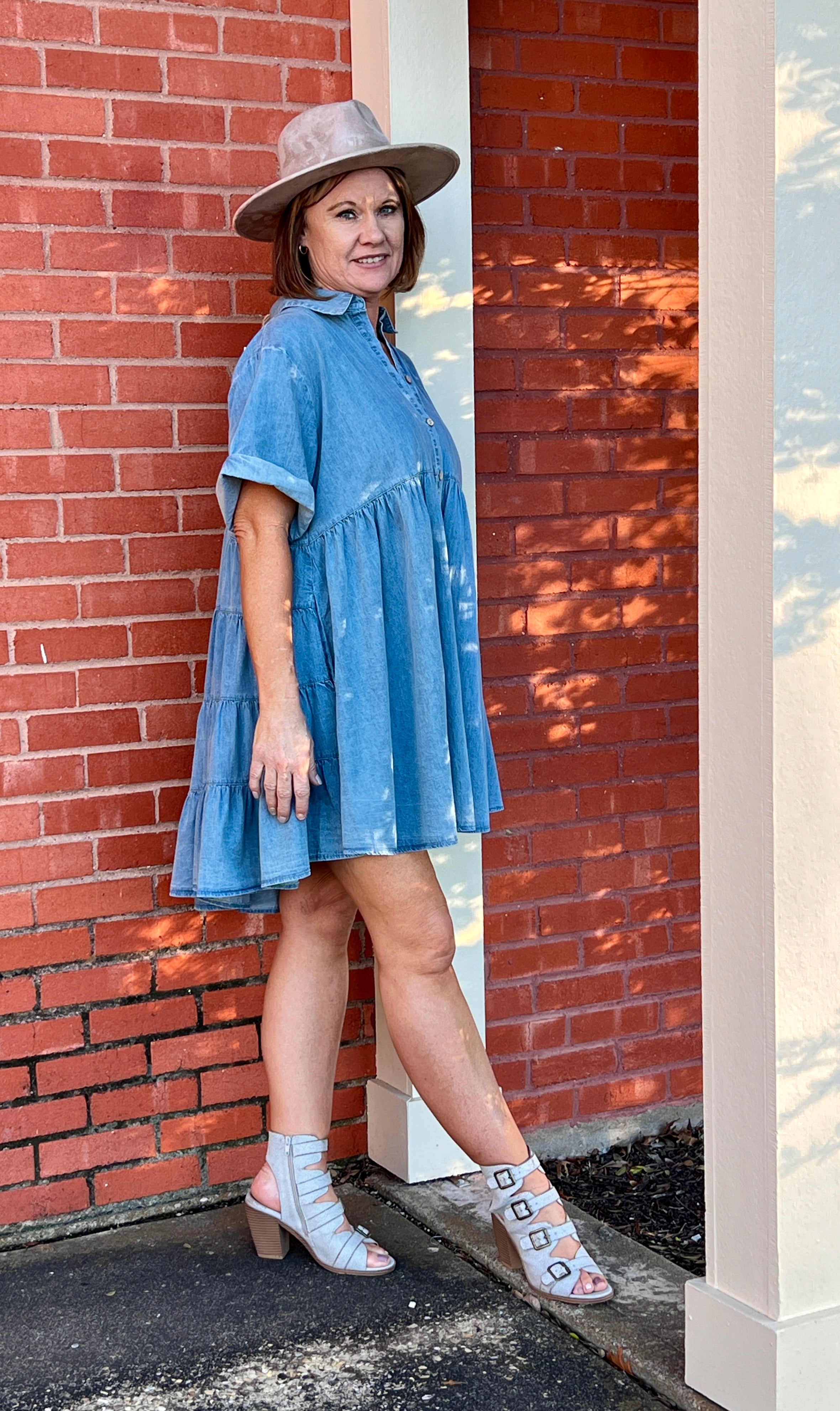 Ruthie Ruffled Back Denim Shirt Dress – The 1408 Boutique • Lingerie