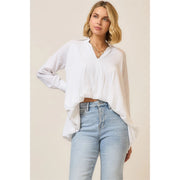 Calla Bubble Hem Hi/Low Blouse