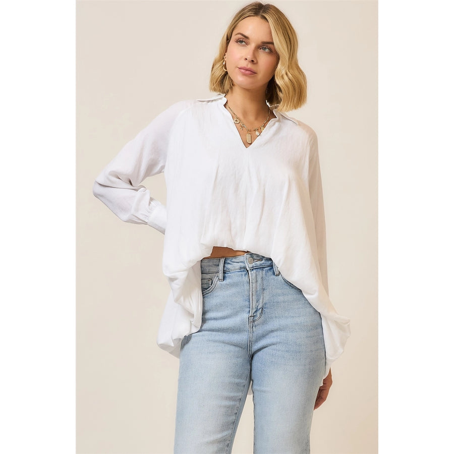 Calla Bubble Hem Hi/Low Blouse